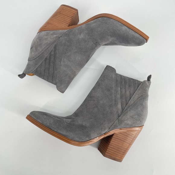 Marc Fisher Shoes - Marc Fisher Suede Pointed Toe Block Heel Gadri Booties Size 10M